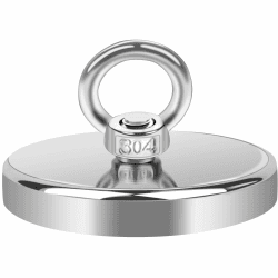 MIN CI 120mm Starke Magnete, Magnethaken Extra Stark 650kg(1430lbs) Haftkraft Ösenmagnet Magnete mit Haken, Magnetfischen Magnet mit Öse Neodym Magnete Stark Magnetische Haken Topfmagnet für Camping 120mm_1pcs