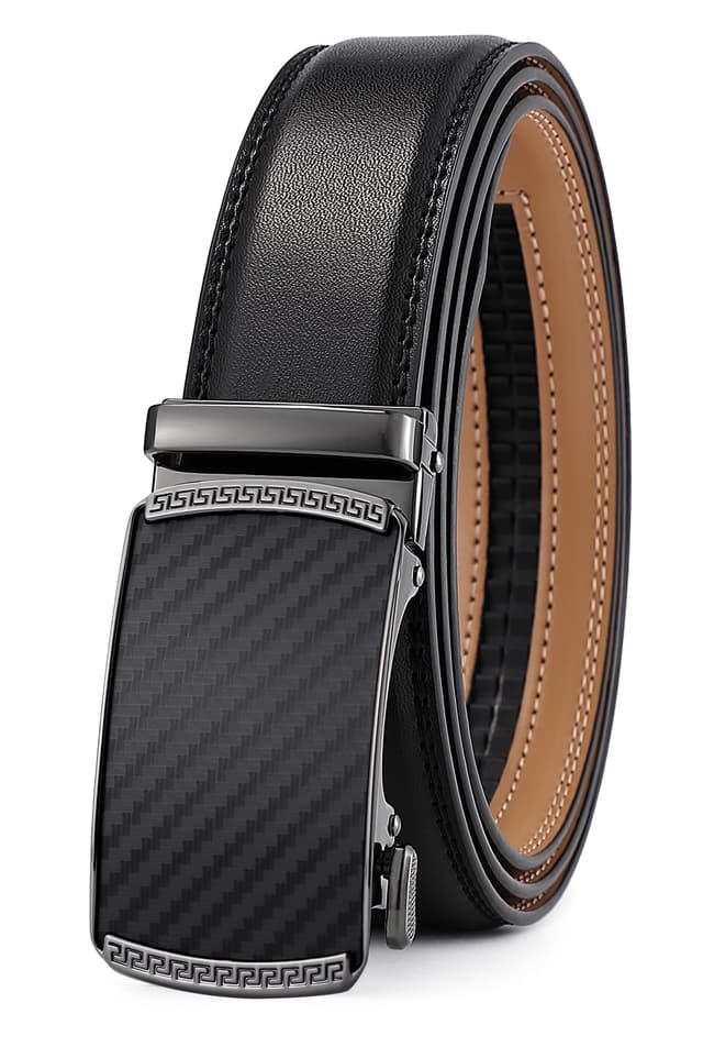 guvoosm Gürtel Herren,Leder Automatik Gürtel Für Herren Business Anzug -3,5cm Breite