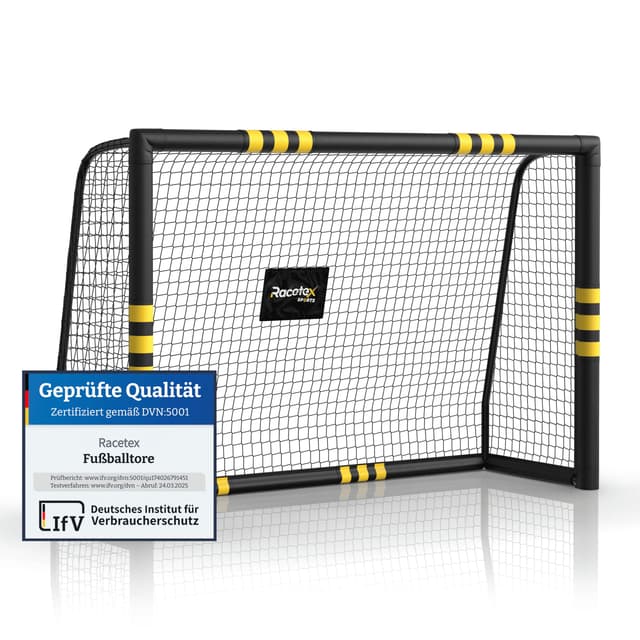 Racetex Fussballtore für Garten Kinder und Erwachsene mit [Anti-Rost Beschichtung] - Fußballtor Kinder inkl. Erdanker für optimalen Halt - Fußball Tor mit rundum Polsterung 180cm x 120cm
