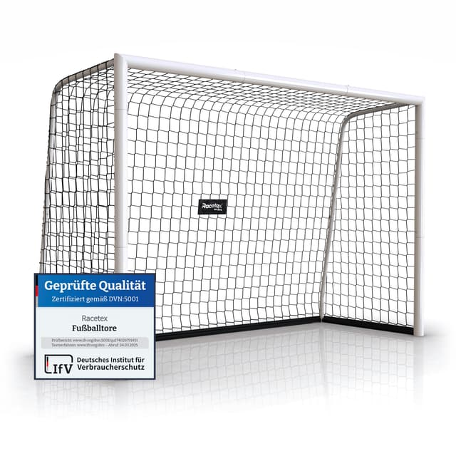 Racetex Fussballtore für Garten Kinder und Erwachsene [ENORM ROBUST] - Fußballtor Kinder mit Stabiler Stahlrahmen Front - Fußballtore inkl. Edelstahl Erdanker - Das Tor für den Garten