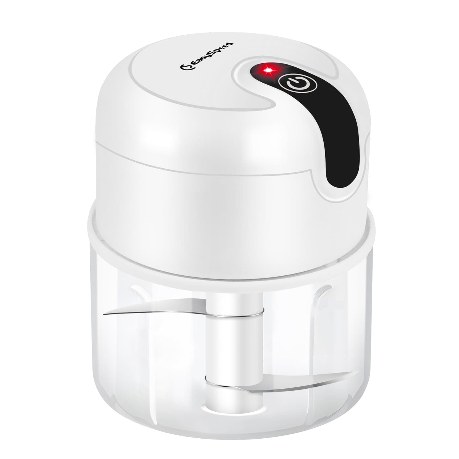 EASYSPEED Zerkleinerer Elektrisch Mini, 250ml, Gemüsezerkleinerer, USB Typ-C Aufladung, Tragbar Zerkleinerer für Fleisch,Babynahrung,Obs,Camping, Weiß
