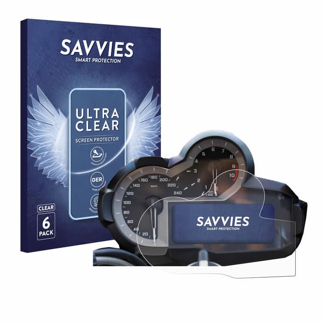 Savvies 6 Stück Schutzfolie für BMW R 1200 GS K50 2013-2018 Tachoanzeige Displayschutz-Folie Ultra-Transparent
