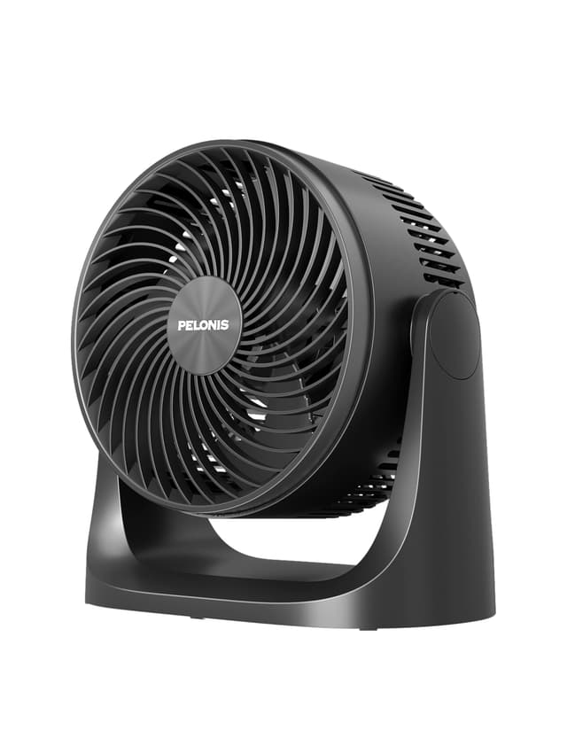 Pelonis 3 stufiger Luftzirkulationsventilator 18 cm Kompakt Tischventilator mit 100° Neigung, Leiser Betrieb für Schlafzimmer & Büro Energieeffizienter Schwarz Ventilator 23.3cm