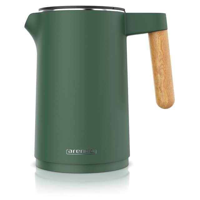 Arendo - Wasserkocher Edelstahl mit Temperatureinstellung - 45°C-100°C - 1.5 Liter - Doppelwand - BPA frei - Warmhaltefunktion - Teekocher mit Temperaturanzeige - Griff Cool Touch - grün C: Grün