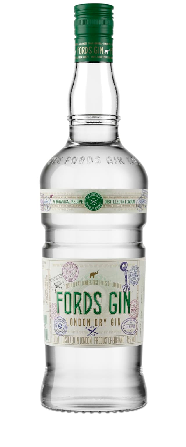 Fords Gin - London Dry Gin - Geschenkempfehlung - Leichte Süße und voller Geschmack aus Wacholder, Koriander und Zitrusölen - 0.7L/45% Vol Einzelflasche