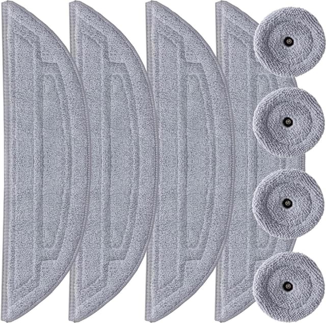 8 Stück wischtücher für Roborock S8 MaxV Ultra Saugroboter, Mikrofaser VibraRise 3.0 Wischmopp Zubehör, 4 Wischtücher und 4 Kantenwischmop, Wiederverwendbar Mop für Roborock s8 max ultra s8 maxv ultra Wischtücher（8 pack）