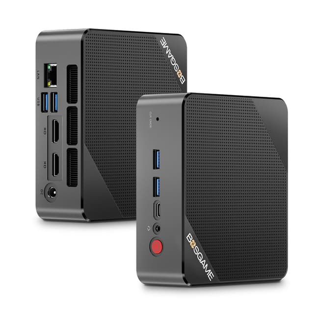 BOSGAME P1 Windows 11 Pro Light Gaming PC, AMD Ryzen 7 5700U, 8C/16T up to 4.3GHz, DDR4 RAM PCIe 3.0 SSD, 4K@60Hz Triple Display, HDMI, USB-C, USB3.2, 2.5G LAN, Wi-Fi 6E, BT 5.2 (P1/5700U/32G/512G)