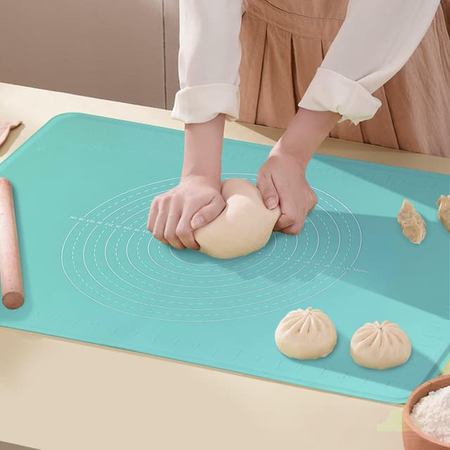 Silikon Groß Backunterlagen Rutschfeste Antihafte Teigunterlage Backmatte Mit Hohem Rand, für die Herstellung von Keksen, Macarons, Arbeitsplatte, Platzdeckchen (60 x 40cm) Inidigo 60x40cm