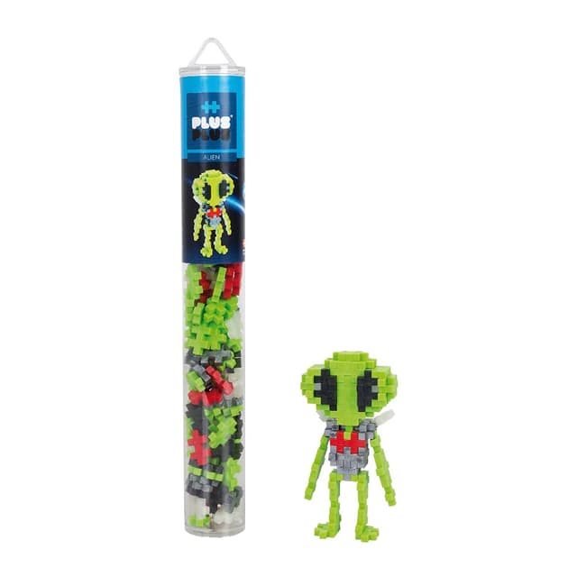 Plus-Plus 9604246 Kreativ-Bausteine Tube, Alien, Geniales Konstruktionsspielzeug, 100 Teile grün 100 Pieces