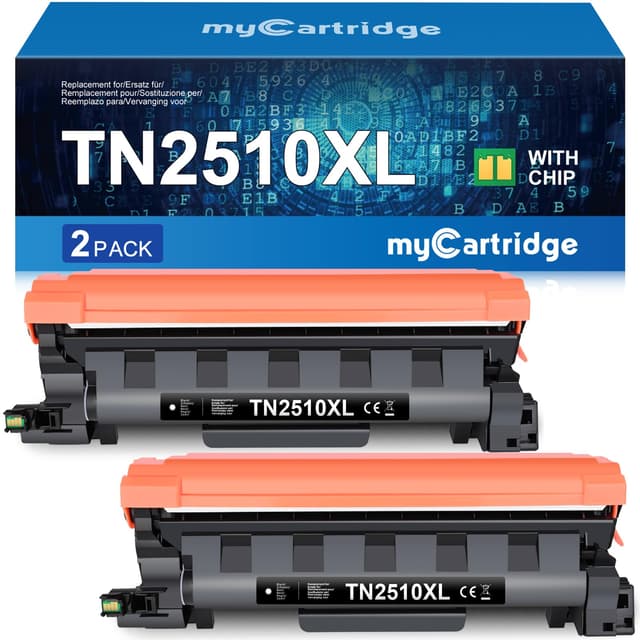 MYCARTRIDGE TN2510 XL Toner Kompatibel für Brother TN2510XL TN-2510XL für HL-L2400DW HL-L2400DWE MFC-L2827DW MFC-L2835DW DCP-L2620DW DCP-L2627DW DCP-L2660DW (Schwarz 2-Pack) TN2510XL 2xSchwarz