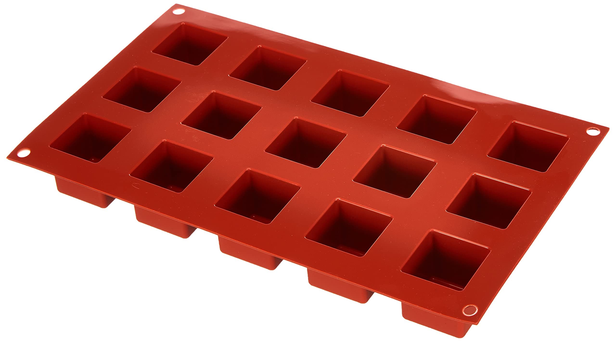 Silikomart 26.105.00.0060 SF105 - MOULE NR.15 CUBE MM 35X35 H35 MM IN POLYBAG + HEADER CARD, Terracotta SF105 - CUBO