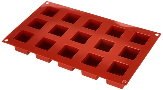 Silikomart 26.105.00.0060 SF105 - MOULE NR.15 CUBE MM 35X35 H35 MM IN POLYBAG + HEADER CARD, Terracotta SF105 - CUBO