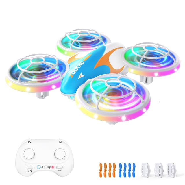 Zookao Mini Drohne für Kinder Spielzeug ab 6+ Jahre, Weihnachten Geburtstags Geschenke für Kinder Ferngesteuertes RC Flugzeug Mini Drone for Kids und Anfänger Quadrocopter mit LED Lichter weiß
