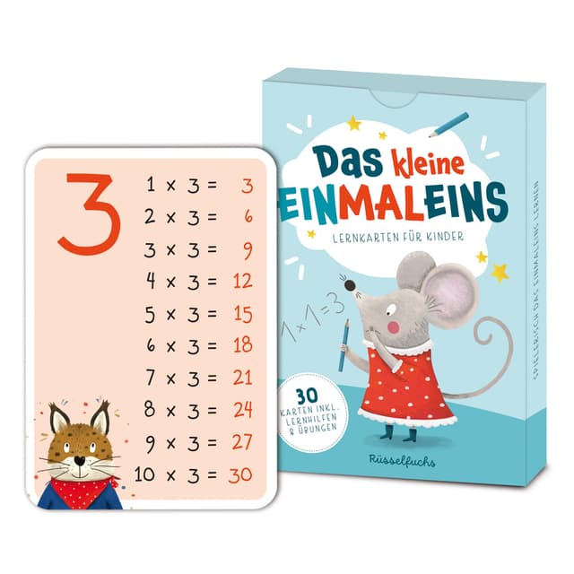 Das Kleine Einmaleins mit Zahlenreihen 1-10 - Mal-Rechnen für Grundschüler - 30 Lernkarten für Kinder inkl. Lernhilfen und Übungen - 1x1 Lernen - DIN A6