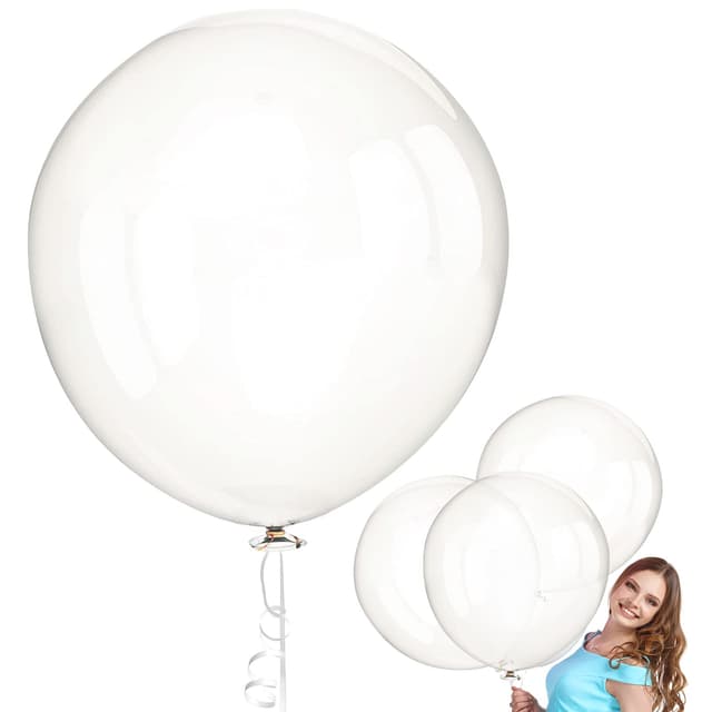 Bluelves 90cm Groß Ballon Transparent, 6 Stück Durchsichtige Luftballons, Riesen Hochzeits Ballons für Geburtstag Party Haus Weihnachten Hochzeit Jahrestag
