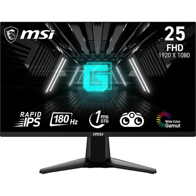 MSI G255F 24,5-Zoll-FHD-Gaming-Monitor – 1920 x 1080 Rapid IPS-Panel, 180 Hz / 1 ms (GtG), 99% sRGB-Farbraum, Adaptive-Sync – DP 1.2a, HDMI 2.0b CEC 24.5" G255F FHD / 180Hz