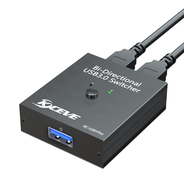USB 3.0 Switch, Bidirektional USB Umschalter 2 in 1 Out / 1 in 2 Out,MLEEDA USB Switcher für 2 PC Gemeinsame Tastatur Maus Scanner Drucker USB Switch 2 PC