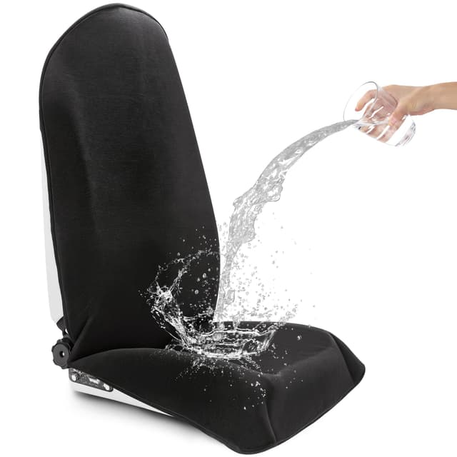 Einesin Universal Autositzbezüge weich Frottee Sitzauflage 3-lagige 100% wasserdicht Sitzbezug Auto Vordersitze als Überwurf rutschfest Schutzbezug Fahrersitz Beifahrersitz Vordersitz, Schwarz(1) Schwarz（Frottee） 1 Stück