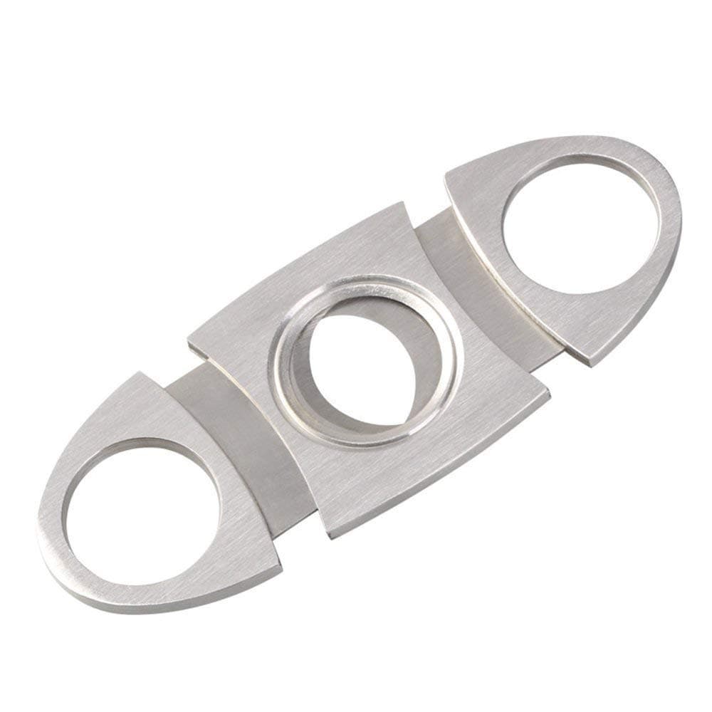 Vicloon Silber Edelstahl Zigarrenabschneider, Zigarren Schneider Zigarren Cutter, Doppelte Klinge Schere, Zigarrenschneider für die meisten Größe Von Zigarren 1 Stück Silber