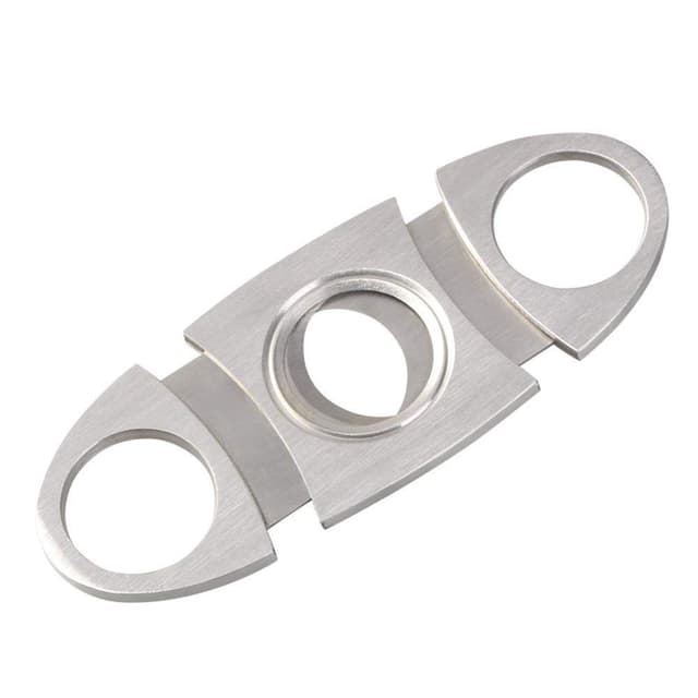 Vicloon Silber Edelstahl Zigarrenabschneider, Zigarren Schneider Zigarren Cutter, Doppelte Klinge Schere, Zigarrenschneider für die meisten Größe Von Zigarren 1 Stück Silber