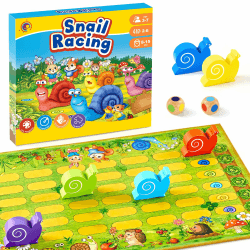 Kleine Schnecke Spiel, Klassiker Brettspiel Familienspiel für 2-6 Kinder, Montessori Gesellschaftsspiel ab 3-7 Jahren, Jungen und Mädchen ab 2 3 4 Jahre zum Geburtstag Weihnachten