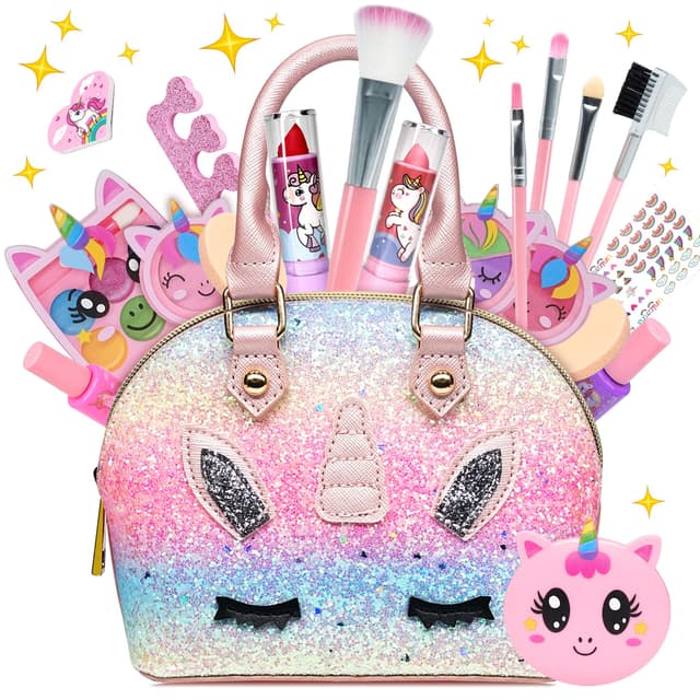 Kinderschminke Set - Schminkkoffer Mädchen Spielzeug, Make Up Set, Halloween Weihnachts Geburtstags Geschenke für Kinder 4-12 Jahre