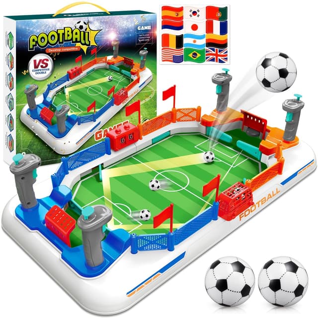 【2025 Aktualisierung】 Mini-Tischkicker Kinder Tischfussball Spiel - Messi Fußball Geschenk für Jungen | Familien-Brettspiel & Partyspaß für Groß & Klein