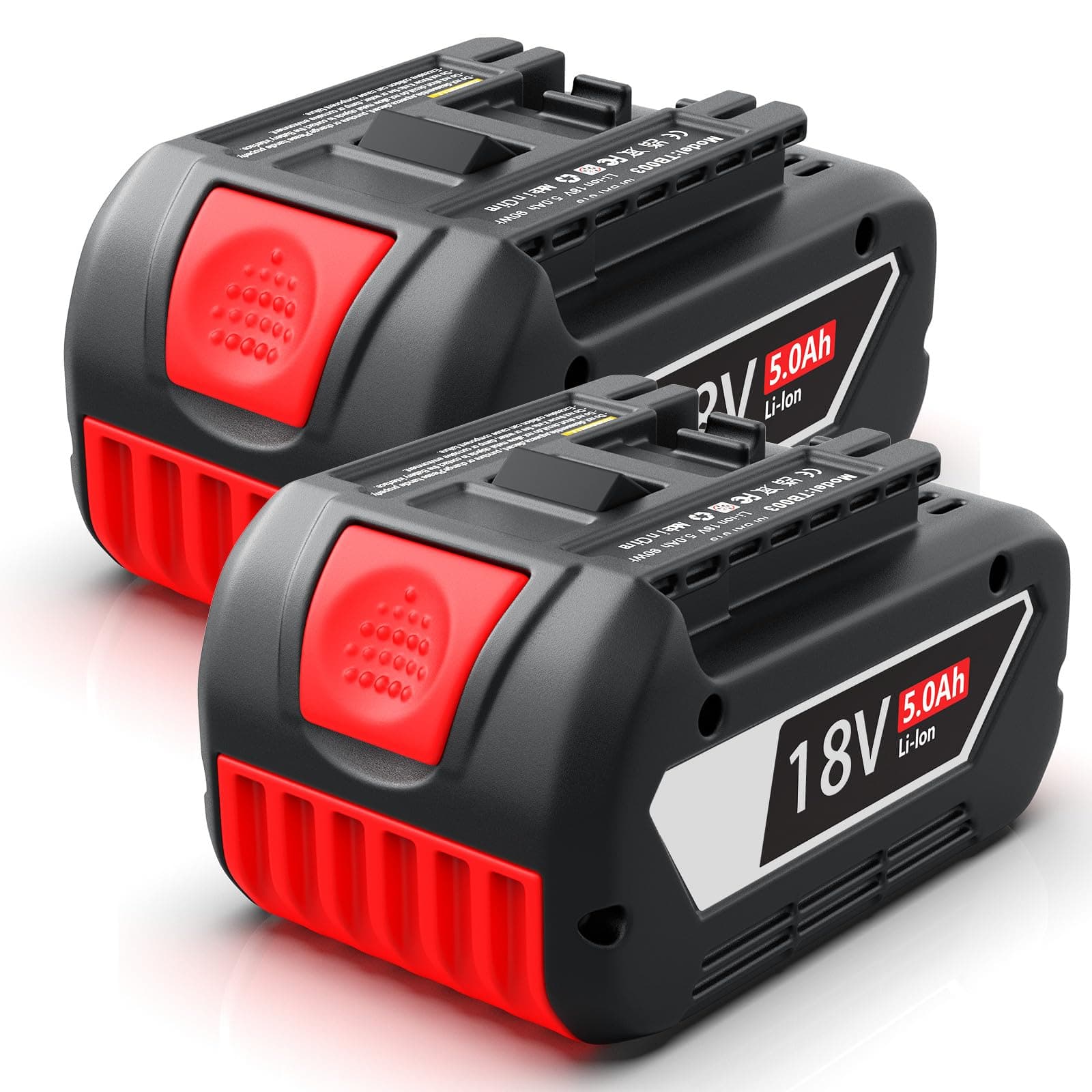 Hvoolee Ersatzakku für Bosch Akku 18v: 5000mAh Li-ion Werkzeugakku für Bosch 18V BAT618 BAT618G BAT619 BAT619G BAT610G BAT610 BAT609 BAT609G BAT612 BAT622 (2-Stück)