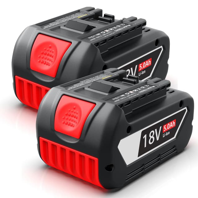 Hvoolee Ersatzakku für Bosch Akku 18v: 5000mAh Li-ion Werkzeugakku für Bosch 18V BAT618 BAT618G BAT619 BAT619G BAT610G BAT610 BAT609 BAT609G BAT612 BAT622 (2-Stück)