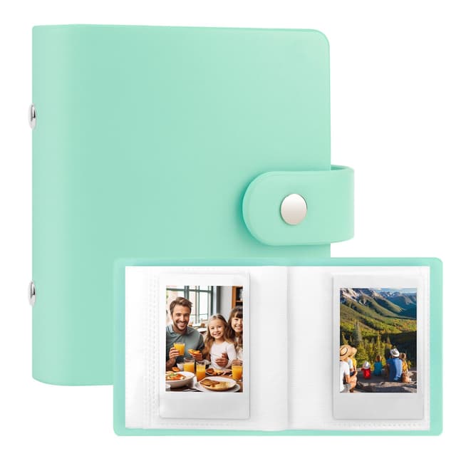 52 Taschen Mini-Fotoalbum für Fujifilm Instax Mini 12 11 9 90 8 7s 40, passend für Polaroid Snap/Z2300/SocialMatic Sofortbildkameras & Zip Sofortdrucker (1 Pack, Äppelgrün) Äppelgrün 1 Pack