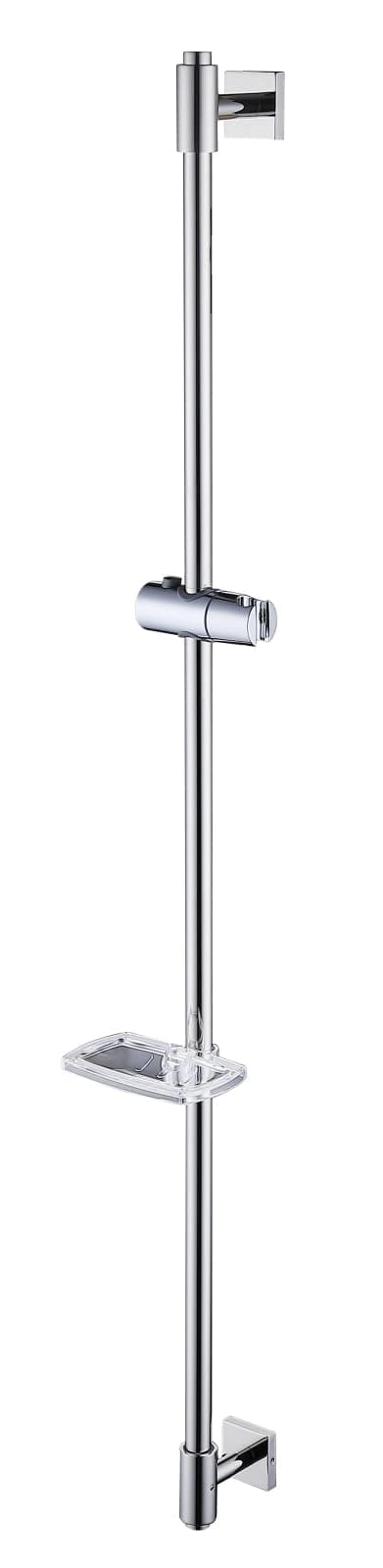 HomeHeng Brausestange 120cm mit Seifenschale, Edelstahl SUS304 Duschstange mit Duschkopfhalterung Handbrause Stange Duschkopfhalter Höhenverstellbar Chromt,H811-120HC 120CM Chrom