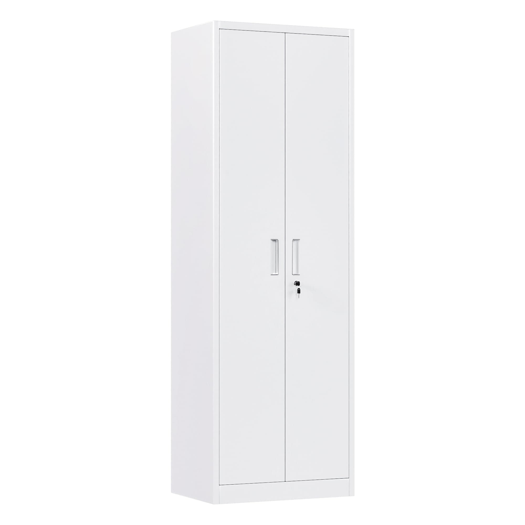 SUPEER Aktenschrank,Metallschrank mit 4 höhenverstellbaren Fachböden,Stahlblech Pulverbeschichtung,Stahlschrank für Werkzeuge,Garage H180cm x W60cm x D40 cm(Weiß) Weiß 180 x 60 x 40