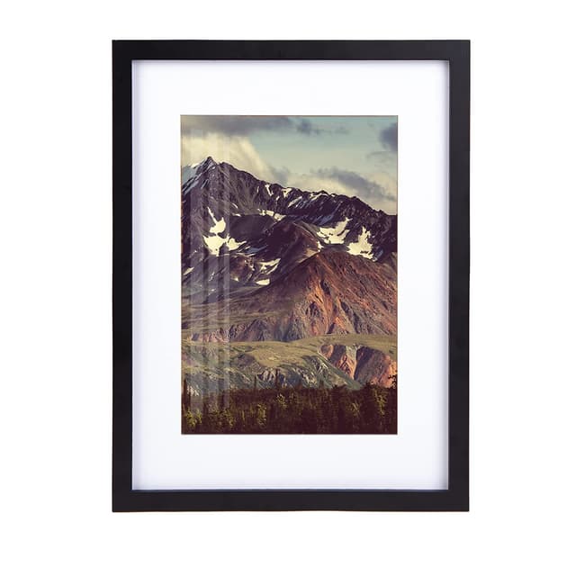 Joyshare Bilderrahmen 30x40cm, mit Passepartout MDF-Holzrahmen Schwarz 12x16 Zoll, Modern Natur mit Acrylglas/Portraitrahmen/Wechselrahmen (Schwarz, 30x40cm/1x) schwarz 30 x 40 cm