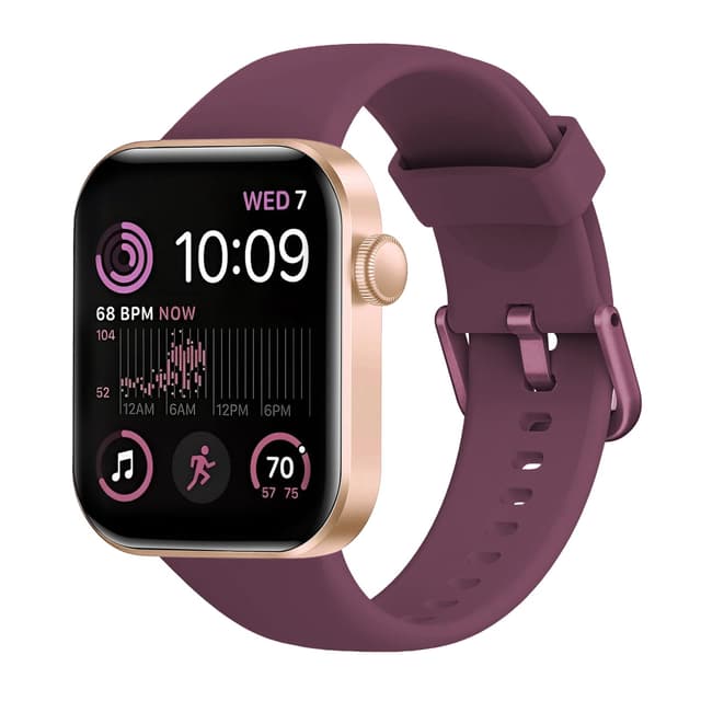 Smartwatch Damen Herren, 1,85" HD-Display Smart Watch mit Telefonfunktion, 140+ Sportmodi Fitness Tracker mit Herzfrequenz SpO2 Schlafmonitor Schrittzähler, IP68 Wasserdicht Fitnessuhr für iOS Android Tiefviolett