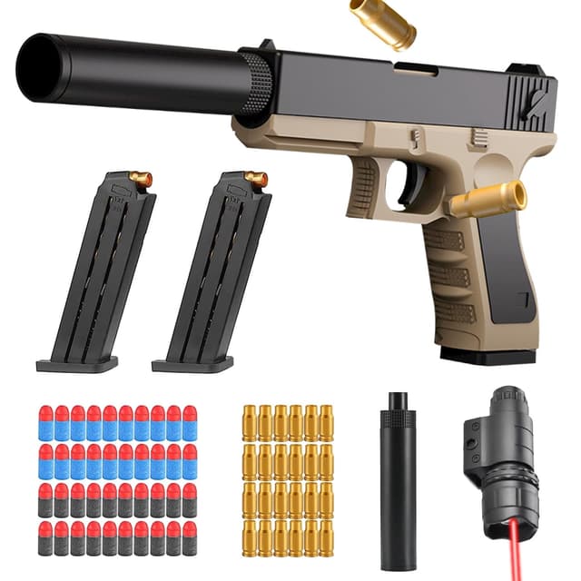 DAZZTIME Spielzeug Pistole,Schaumstoff-Blaster,Kinder Pistole,Soft Foam Bullet Blaster Toy,Schaumstoff-Blaster Toy Gun,12+ Kindergeschenke Sand