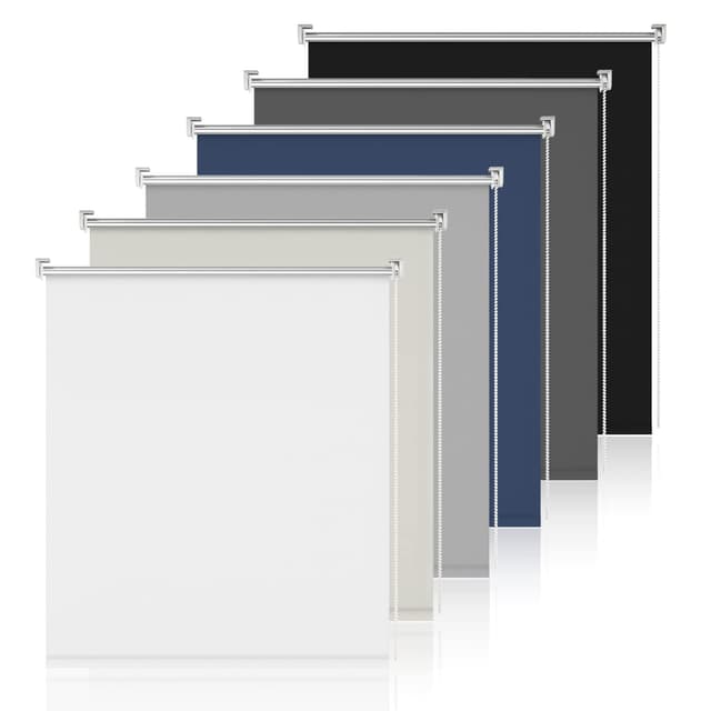 Verdunklungsrollo ohne Bohren Rollos für Fenster ohne Bohren Weiß B90 x H120cm-Stoffbreite 85cm Rollos für innen Thermorollo Rollo ohne Bohren Verdunkelung B90 x H120 cm Weiß