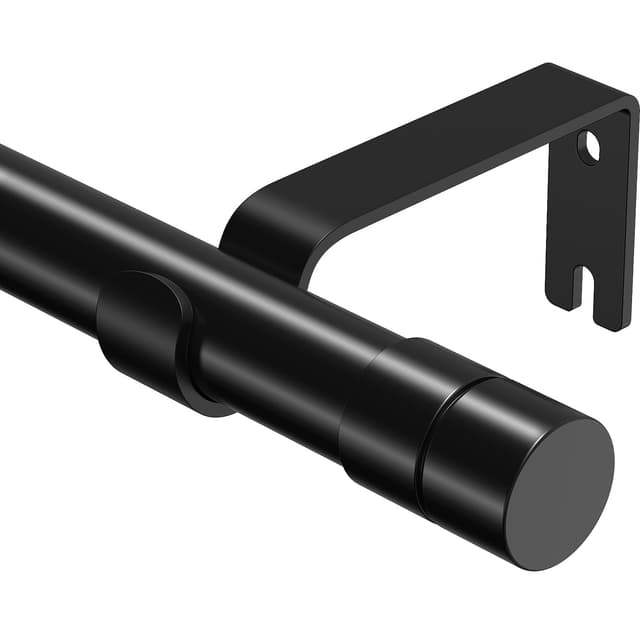 WELDUN Gardinenstangen für Fenster, 81-361 cm Metall ausziehbare Vorhangstange, Φ19.5 mm robustes Gardinenstangen-Set mit Halterungen für Schlafzimmer, Wohnzimmer, Schwarz 81-361cm Schwarz
