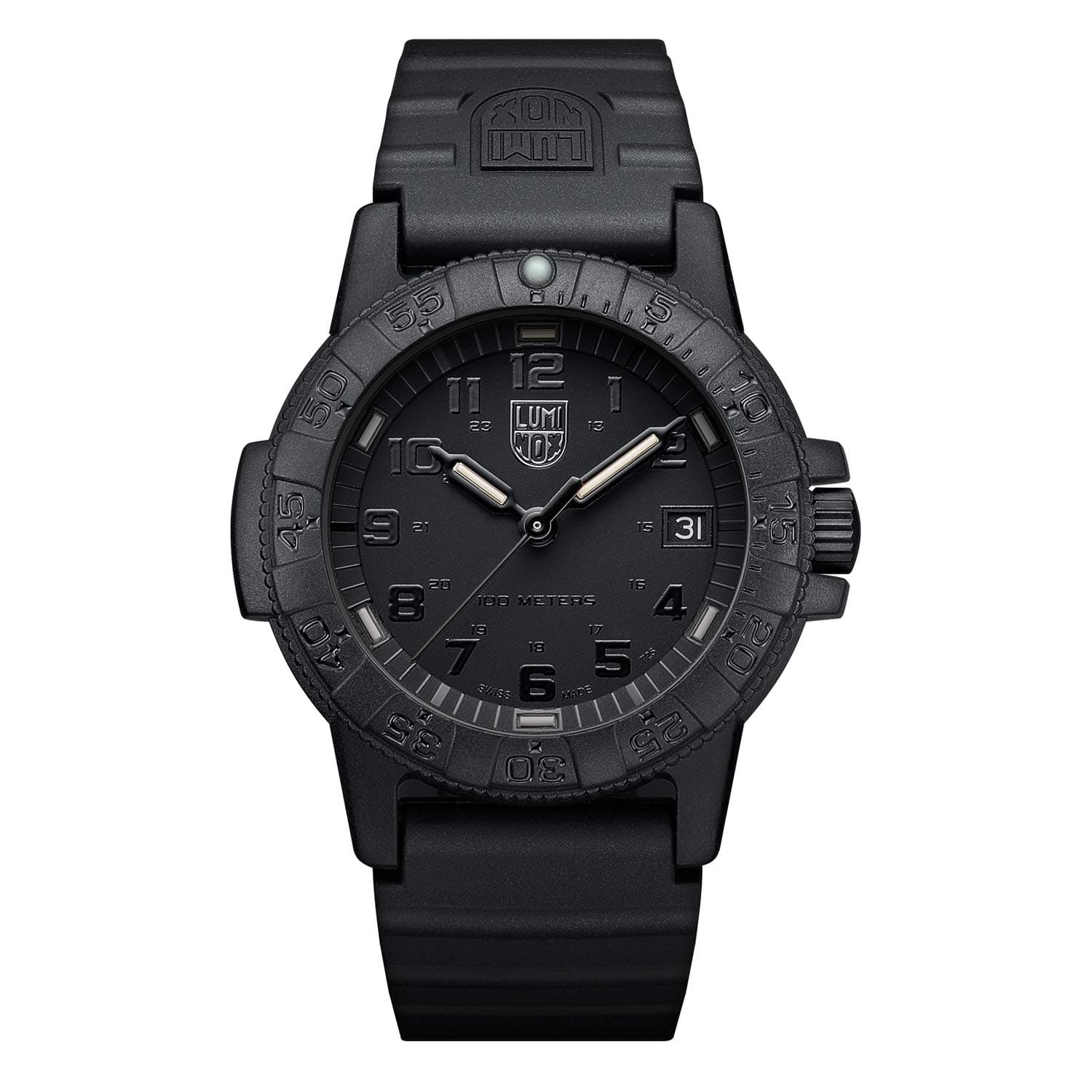 Luminox - Leatherback SEA Turtle - Herrenuhr - Militäruhr in Weiß mit Datumsanzeige - 100m wasserdicht 39 mm Schwarz