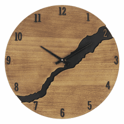 SkyNature Wanduhr Vintage, 34cm Holz Bauernhaus Dekorative Wanduhren mit Arabisch Ziffern, Leise Ohne Tickgeräusche Batteriebetrieben XXL Uhr, Große Wanduhr für Wohnzimmer, Küche, Schlafzimmer, Büro Vintage Holz 34cm