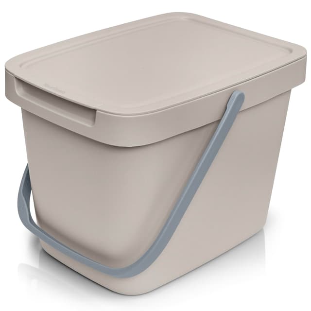 YourCasa Biomülleimer Küche 6L Komposteimer Küche für alltäglichen Biomüll Behälter - Kompostbehälter mit Deckel zum einhängen Bio Eimer Mülleimer Müll Geruchsdicht Bio Mülleimer Küche klein (Beige) Creme 1 Stk