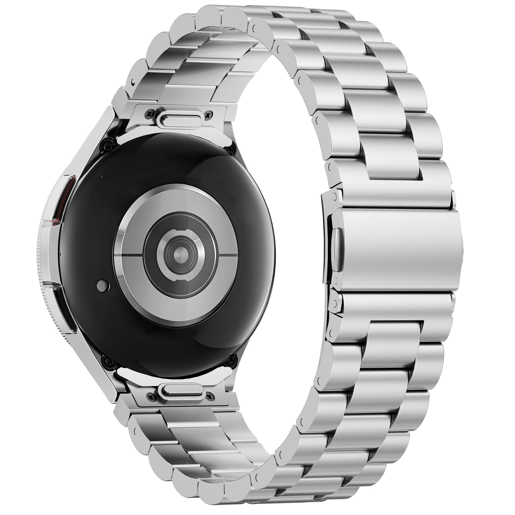 SUNDAREE One Click Armband Kompatibel mit Samsung Galaxy Watch 7/Watch 6 Classic 47MM/5 Pro/FE,Keine Lücke Herren Edelstahl Metall Uhrband für Galaxy 7/6/5/4 44MM 40MM 46MM 43MM 42MM 45MM LTE,Silber Watch4 Silber Galaxy Watch4/5/6/7