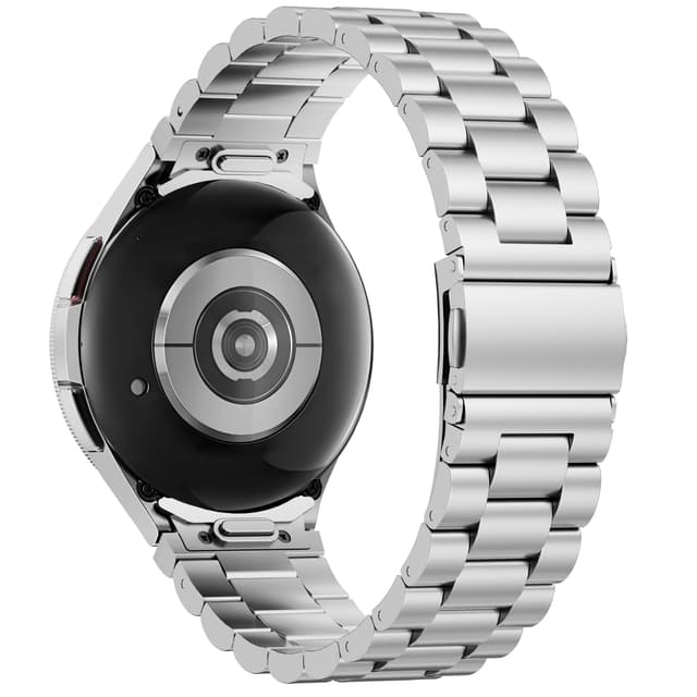 SUNDAREE One Click Armband Kompatibel mit Samsung Galaxy Watch 7/Watch 6 Classic 47MM/5 Pro/FE,Keine Lücke Herren Edelstahl Metall Uhrband für Galaxy 7/6/5/4 44MM 40MM 46MM 43MM 42MM 45MM LTE,Silber Watch4 Silber Galaxy Watch4/5/6/7