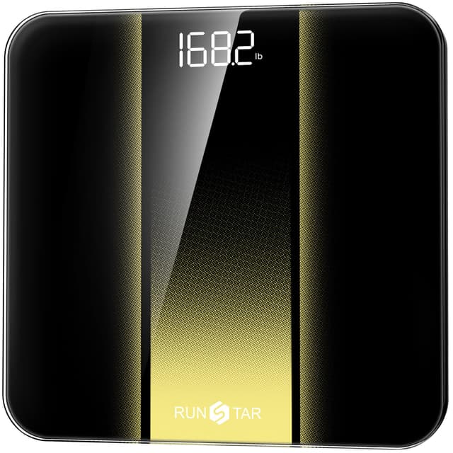 RunStar Digitale Personenwaage mit hoher Präzision, gut lesbarem LED-Display, genaue Waage mit 6mm gehärtetem Glas, 400lb