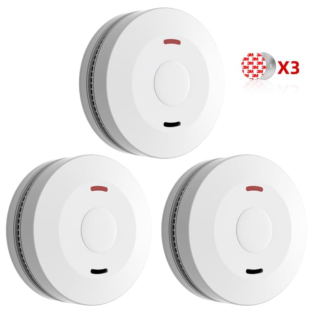 Rauchmelder, Magnethalterung Feuermelder mit 10 Jahre Batterie, Starken 3M Klebepads für Sicheren Halt, Standalone Empfindlich Brandmelder, DIN EN 14604 Zertifiziert, 3er Pack Alarm02