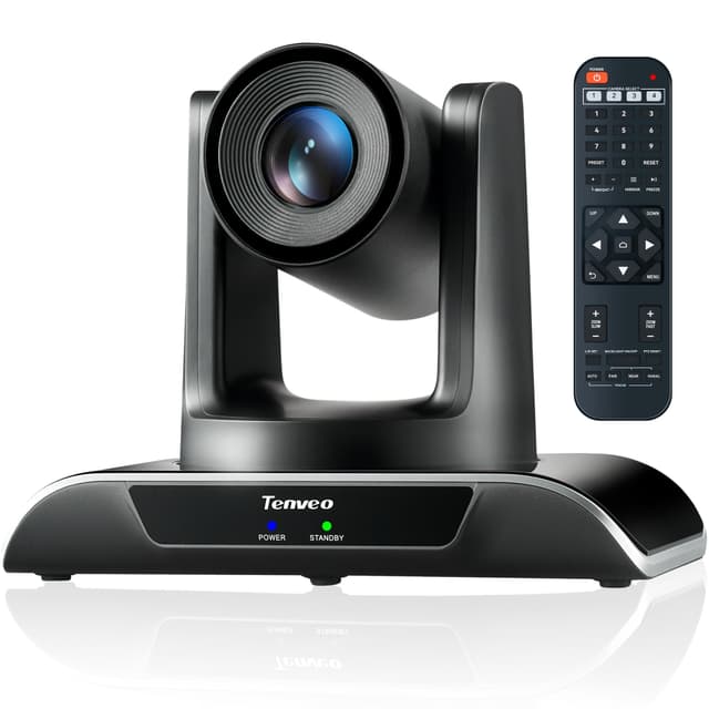 Tenveo PTZ Kamera 20x optischer Zoom Konferenzkamera, 1080p HD Kamera für Skype/Zoom Videokonferenzen, YouTube/Twitch/OBS Live Streaming Business Kirche Veranstaltungen Bildung 20X Zoom/USB3.0/HDMI