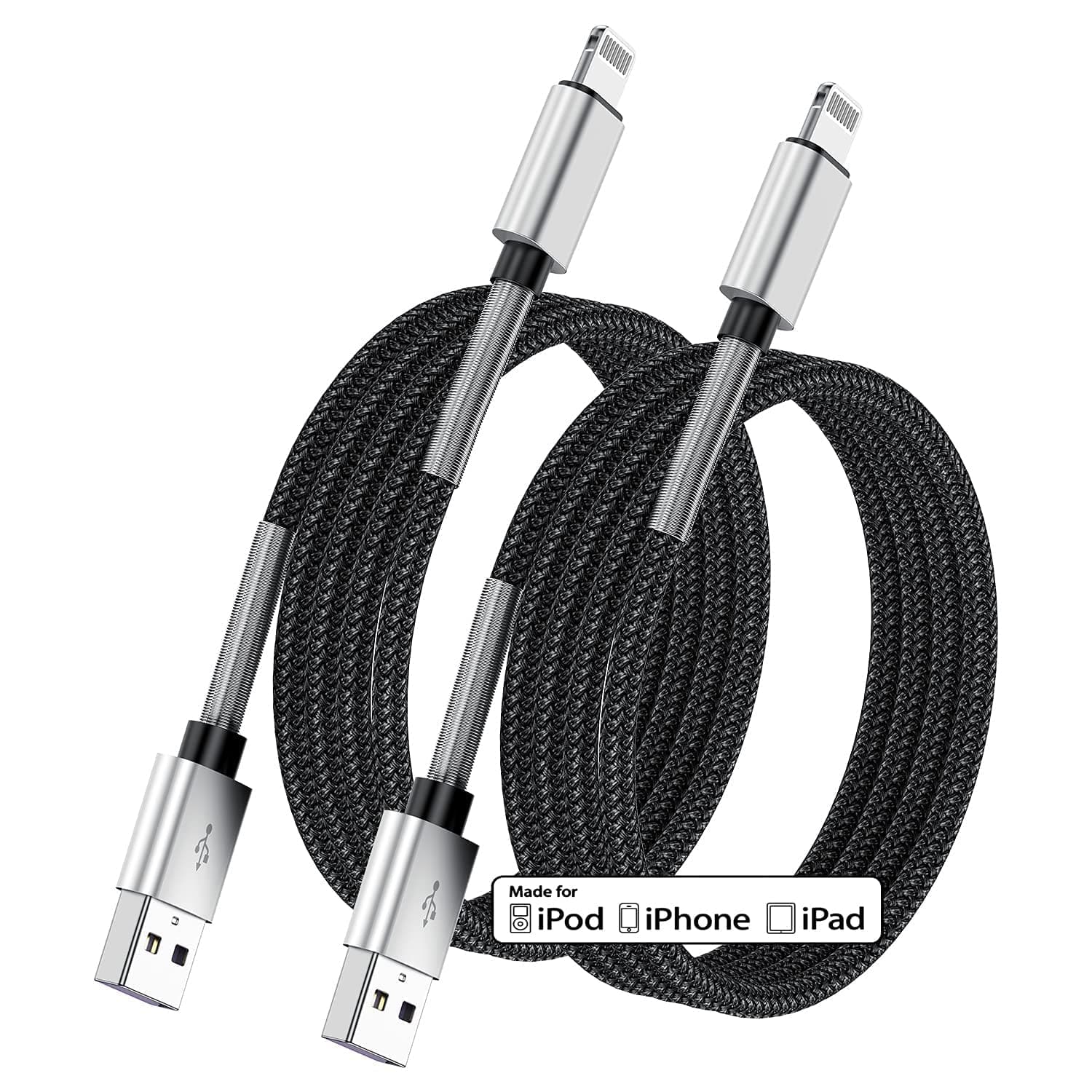 iPhone Ladekabel 3M, 2Pack Lang USB A to Lightning Kabel Original, 3m Apple Schnellladung Ladekabel für Apple iPhone 14 Pro Max/13/12 Mini/11/XS/XR/X/8 Plus/7/6s/6/5S/5, iPad 3M Schwarz