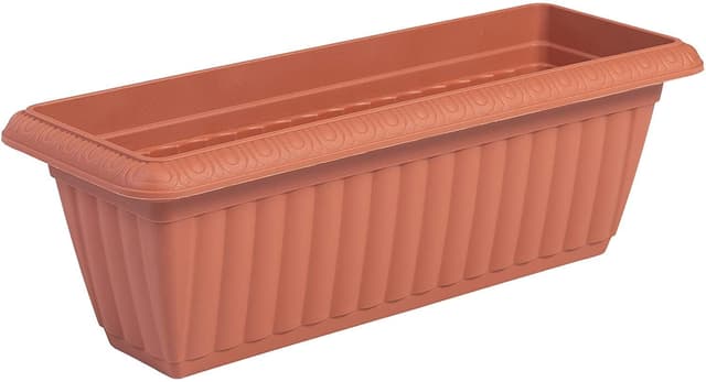 Iris Ohyama, Pflanzentopf, Wandbegrünung mit Wasserableitung/Speichersystem für die Gartenarbeit - Slim Planter Relief 500, Braun Braun M