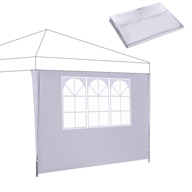 BONTEC Seitenteile Seitenwände für Pavillon, 3048 mm x 1930 mm Größe, hochbeständige wasserdichte Schicht mit UV-beständiger Schicht, reißfeste Klettverschlüsse mit halbtransparente Fenster