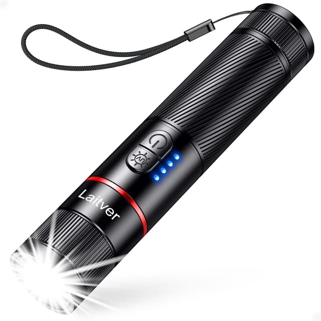 Laitver Taschenlampe LED/UV Aufladbar 2 in 1, Superhell Taschenlampen mit 395nm UV Schwarzlicht-6 Modi, Zoombar, Lange Akkulaufzeit, Wasserdischt Mini Handlampe für Belecutung, Erkennung von Tierurin