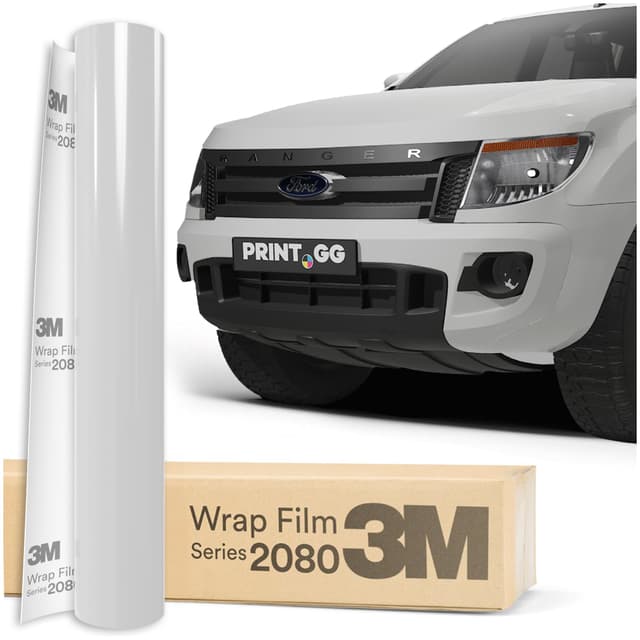 PRINT.GG Autofolie 3M 2080 Glanz Weiß G10, 152 x 110 cm, Selbstklebende Folie Car Wrapping Folie, Robuste Lackschutzfolie Auto, Motorrad, Boot, Auto Folie mit hervorragender Haftung 152 x 110 cm Glanz Weiß